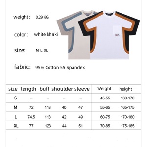 Benutzer definierte One-Stop-Streetwear Kurzarm-Baumwoll-T-Shirt für Männer All-Match Splicing Kontrast druck Casual Fit - Product Image 5