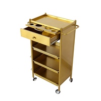 Chariot de rangement mobile pour appareil de soin du visage, chariot de spa, chariot à ongles, chariot cosmétique, chariot de salon, chariot de beauté doré