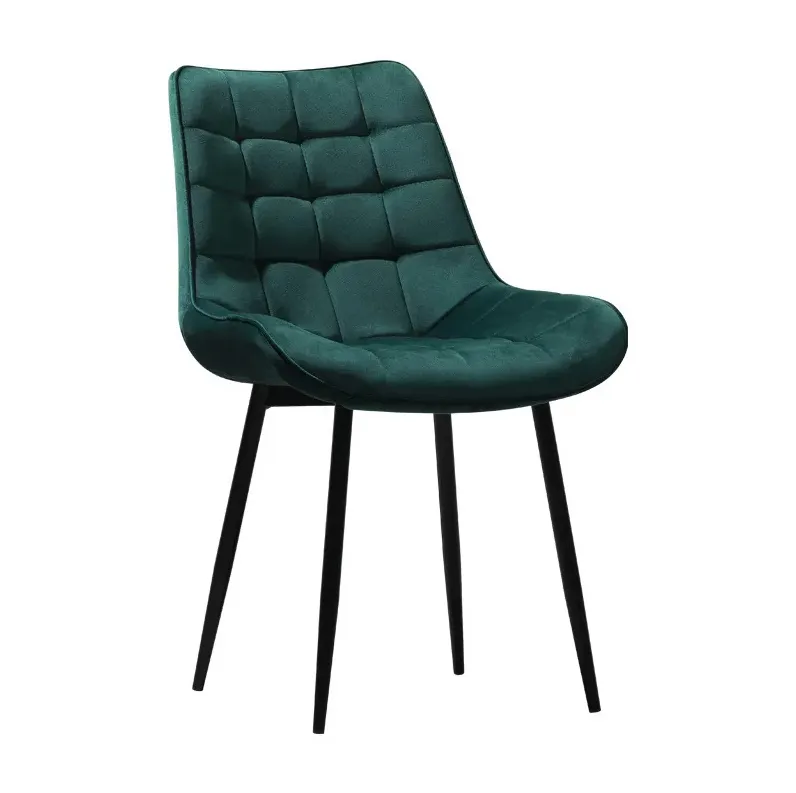 Chaise de Restaurant contemporain à cadre métallique Durable, Design populaire, tissu velours, coussin, siège, chaises de salle à manger