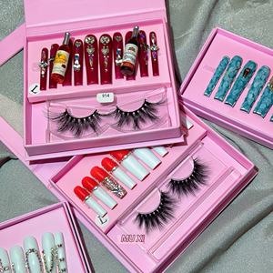 Derniers ongles et cils de luxe faits à la main Set de faux cils à presser Ninguen Perss Sur <span class=keywords><strong>Les</strong></span> Clous - Product Image 2