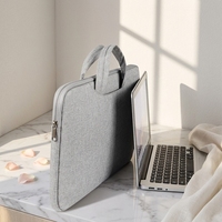 Étui pour tablette professionnelle IC-102 et sacoche pour ordinateur portable, doublure en éponge imperméable, matériau en polyester, couleur unie, usage promotionnel, 14 pouces/16 pouces