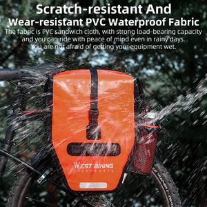 Sacoche de Selle Arrière Double pour Vélo Longue Distance 50L Imperméable avec Logo Réfléchissant pour Voyage en Extérieur - Product Image 2