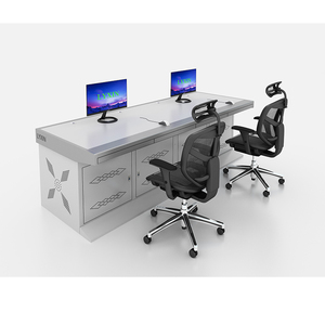 Lysin thép bàn văn phòng cho 4 người cho các trường học & khách sạn giám sát phòng & điều khiển giao diện điều khiển ở trung tâm - Product Image 1