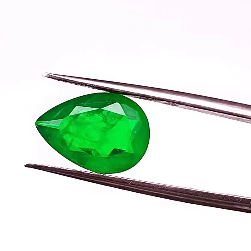 Jijia, venta al por mayor, forma de pera, Esmeralda/Paraiba, piedra de cristal de Color, piedra de fusión para hacer joyas