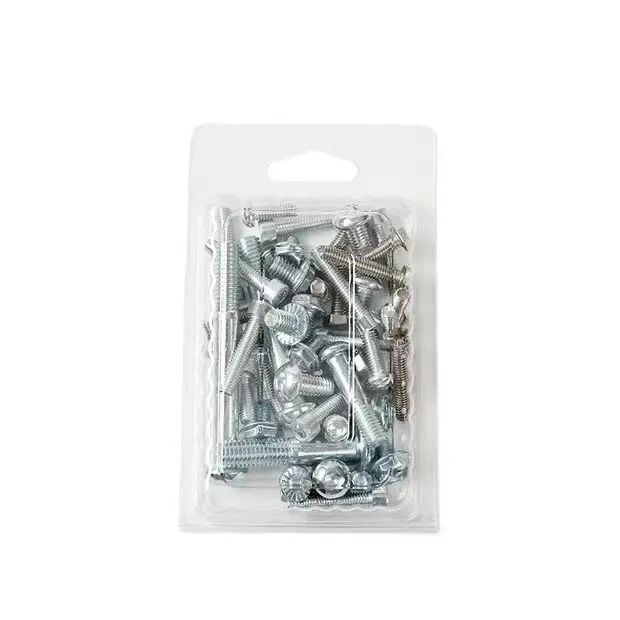 PVC nail and screw clamshell double blister packaging