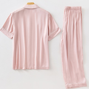 Abbigliamento estivo da <span class=keywords><strong>donna</strong></span> Cardigan a maniche corte in <span class=keywords><strong>cotone</strong></span> fresco con risvolto drappeggiato semplice con stampa animalier pigiama lavorato a maglia - Product Image 5