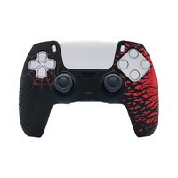 Coque de protection intégrale en silicone antidérapante gravée au laser avec motif d'araignée pour manette Dualsense PlayStation 5