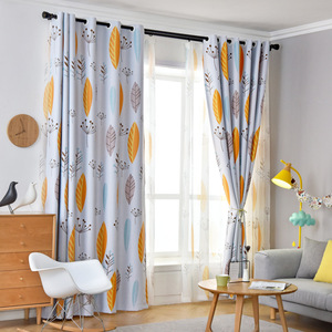 Amity Factory Vente en Gros <span class=keywords><strong>Voilage</strong></span> Imprimé Nordique Ins Bleu Géométrique Rideau Œillet Transparent pour Chambre et Décoration de Salon - Product Image 2