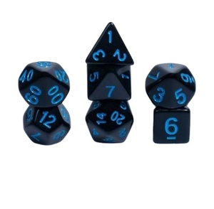 DND D D Game Solid Colors Custom 7pcs Per Set High Quality Polyhedral Colored Plastic Dice Wholesale Dice Sets