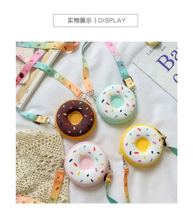 Nouveau doux beignet enfants sac à bandoulière Silicone zéro portefeuille Mini sac à bandoulière unique épaule portefeuille femme mignon sac - Product Image 2