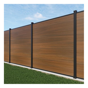 Panneau de clôture WPC moderne de 6 pieds, portail en aluminium, bois composite traité sous pression, plafond pour cours, installation facile, <span class=keywords><strong>3D</strong></span> Australien - Product Image 4