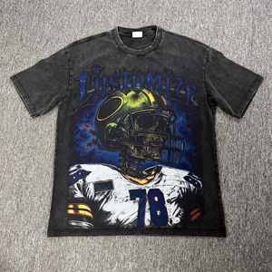 T-shirt d'été personnalisé pour <span class=keywords><strong>homme</strong></span> 100 % coton, motif uni, technique de lavage à l'acide, impression DTG personnalisée, sérigraphie, grandes tailles - Product Image 2