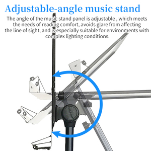 Supporto per Spartiti Portatile e Conveniente con Ampio Diametro, Altezza Regolabile, Pieghevole e Facile da Trasportare, Accessorio per Strumenti Musicali - Product Image 2