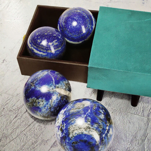 Esfera tallada de lapislázuli Natural a granel curación Feng Shui Reiki meditación piedra de cristal azul profundo al por mayor - Product Image 6