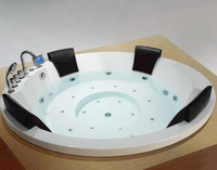 Prix direct usine 2 personne salle de bain Spa bain à remous blanc Massage acrylique baignoire d'angle