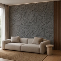 Revêtement mural en pierre artificielle PU, imitation roche, 1200x600mm, feuille à grain continu sans joint pour murs intérieurs