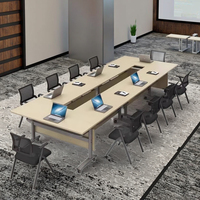 Table de conférence moderne en mélamine, réglable, pliable et extensible, pour bureau, salle de classe et salle de formation - Vente en gros