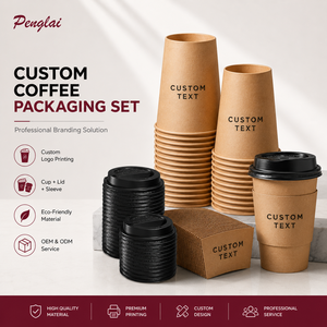 แก้วกาแฟแบบใช้แล้วทิ้ง ย่อยสลายได้ ขนาด 8 ออนซ์ และ <span class=keywords><strong>12</strong></span> ออนซ์ แบบสองชั้น หนาพิเศษ พิมพ์โลโก้ได้ตามต้องการ สำหรับใส่ชา กาแฟ หรือนำกลับบ้าน - Product Image 5