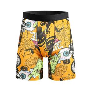 กางเกงบ็อกเซอร์ผู้ชายแนวฮาโลวีนระบายอากาศได้ดีกางเกงขาสั้นเอวยางยืดพิมพ์ลายโลโก้ - Product Image 5