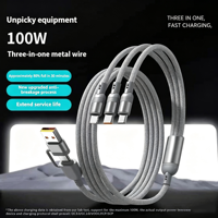 Kabel Charger HP Nylon Braided 2 in 3 100W Grosir, Usbc Usb Type c Type-c ke Pd