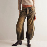 Pantalon Cheville en Jean Large Taille Mi-Haute Coupe Tendance Dernier Design Coupe Tonneau pour Femme, Vintage Ample Style Boyfriend 2025