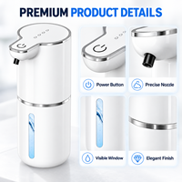 Distributeur automatique de savon liquide moussant sans contact, rechargeable, moderne et luxueux pour salle de bain, idéal pour les hôtels