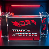 Kotak Koleksi Akrilik SHP Cocok untuk Transformers RLC Optimus Prime dan Nemesis Prime, Display Mobil Diecast Lipat