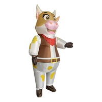 Costume de Mascotte Vache Gonflable Adorable, Tenue Gonflable pour Fête d'Halloween, Accessoire de Cosplay