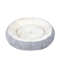 Fabricant en gros Logo personnalisé Produit rond en peluche pour animaux de compagnie Accessoires de lit pour chat et chien