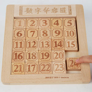 Montessori in legno Huarong Road Game numero Brain Teaser Iq Training Digital Slide <span class=keywords><strong>Puzzle</strong></span> - Product Image 4