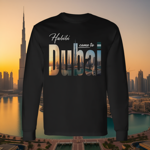 T-shirt à manches longues avec motif de voyage en famille et d'aventure, Dubai Habibi Come To Travel - Product Image 3