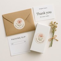 Autocollants d'étiquette de vêtements personnalisés merci mignon et papier d'emballage de sceau décoratif pour les étiquettes d'emballage d'enveloppe