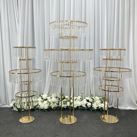 Vases dorés de mariage, centres de table, supports à fleurs en cristal, chandeliers, vases à fleurs pour tables de réception, décoration de fête et de maison