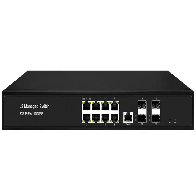 12 Ports L3 Management Switches 8 10/100/1000mbps Gigabit POE 4 100/1000/10000mbps 10g Sfp+ Layer 3 Switch