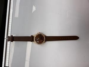 Orologio alla moda da donna, cinturino in pelle rotondo placcato oro, colori misti luminosi HYF-A143 - Product Image 1