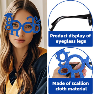 Lunettes <span class=keywords><strong>de</strong></span> fête à thème <span class=keywords><strong>de</strong></span> la saison des diplômes, monture amusante avec lettres GRAD, pour photos <span class=keywords><strong>de</strong></span> cérémonie <span class=keywords><strong>de</strong></span> remise des diplômes, durables et réutilisables, directement <span class=keywords><strong>de</strong></span> l'usine - Product Image 4