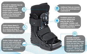 Kangda Air Cam Ankle Walker Boots Inflatable Waker Boots With Air Valves Shock Absorption Walking <strong>Shoes</strong> With Toes Protection - Product Image 2