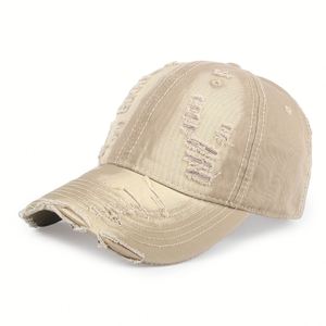 Usine OEM personnalisé non structuré lavé 100% coton plaine en détresse papa chapeaux broderie casquettes de baseball - Product Image 1