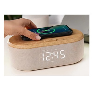 Usine Vente Chaude Multi-Fonction Creative Bluetooth Haut-Parleur Qi Chargeur Sans Fil Tactile Réveil Numérique Avec Veilleuse Led - Product Image 1