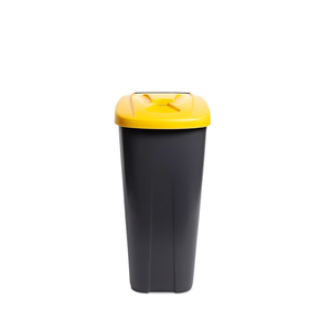 Contenitore per il riciclaggio con coperchio giallo apribile, capacità 85 L, per la raccolta differenziata - Product Image 2