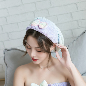 Gorro de secado de cabello Jiemeirui Rainbow de 26x31 cm, toalla de microfibra súper absorbente para mujeres, gorro de ducha de secado rápido. - Product Image 3