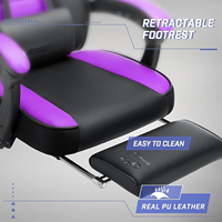 Chaise de bureau moderne de haute qualité en gros, chaise de gaming de course en cuir PU avec accoudoirs réglables et repose-pieds