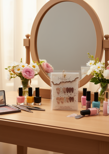 Uñas postizas acrílicas Milaomi con diseño de corazón, tamaño almendra mediano, 24 piezas con pegamento adhesivo para decoración de uñas. - Product Image 2