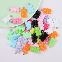 Couleur unie Mini ours pendentif à la mode espagnol ours boucles d'oreilles et collier accessoires alliage-pour la fabrication de bijoux de fête