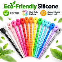 Attaches de câbles en caoutchouc silicone réutilisables de qualité industrielle, résistantes aux intempéries, multicolores, avec design à perles ajustables