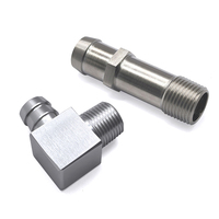 Pendingin Otomatis Universal 90 °   Kit Sambungan Selang Air, Konektor Lurus 3/4" Barb dengan Ulir 1/2NPT & Sambungan Lengkung Aluminium 5/8" Barb