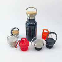 Bouteille isotherme en acier inoxydable écologique 350/500/600/750 ml, gobelet à double paroi avec couvercle en bambou, isolation thermique