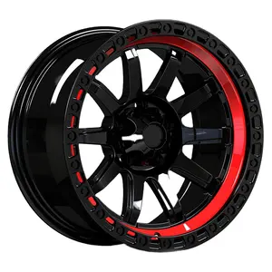 热卖Beadlock轮辋4x4 5x139.7汽车越野车轮黑色和红色锻造轮辋