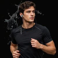 Earphone Nirkabel Magnetik Sport Portabel Harga Terjangkau, Headphone Leher In-Ear Bebas Genggam untuk Lari, Headset Stereo Magnetik