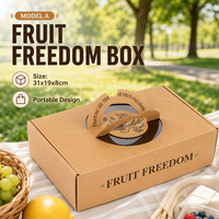 Scatola da Picnic Personalizzata in Carta Kraft Riciclata con Manico, Scatola Regalo Portatile con Finestra in PVC Rinforzato Resistente all'Olio per Frutta